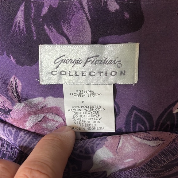 Giorgio Fiorlini Collection Sweetheart Ruffle Neckline Floral Shift Maxi Dress 8 - Picture 5 of 5